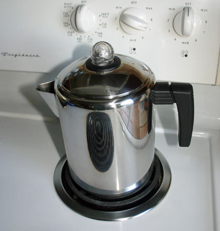 a stove top coffee percolator