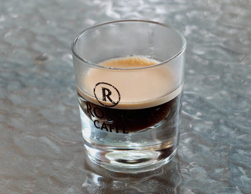 Espresso shot glass from Rosso Caffe.